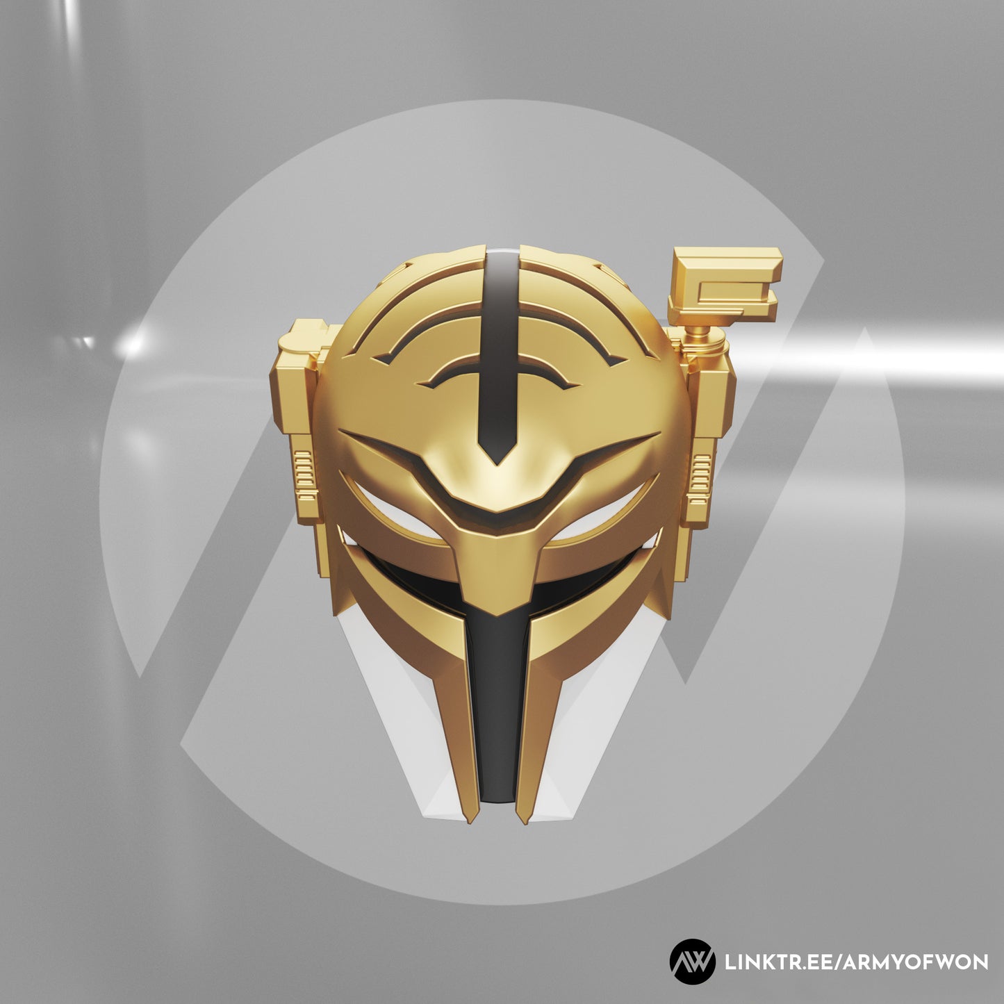 White Power Ranger inspired Mandalorian Helmet - STL digital file