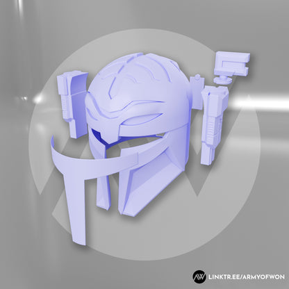 White Power Ranger inspired Mandalorian Helmet - STL digital file