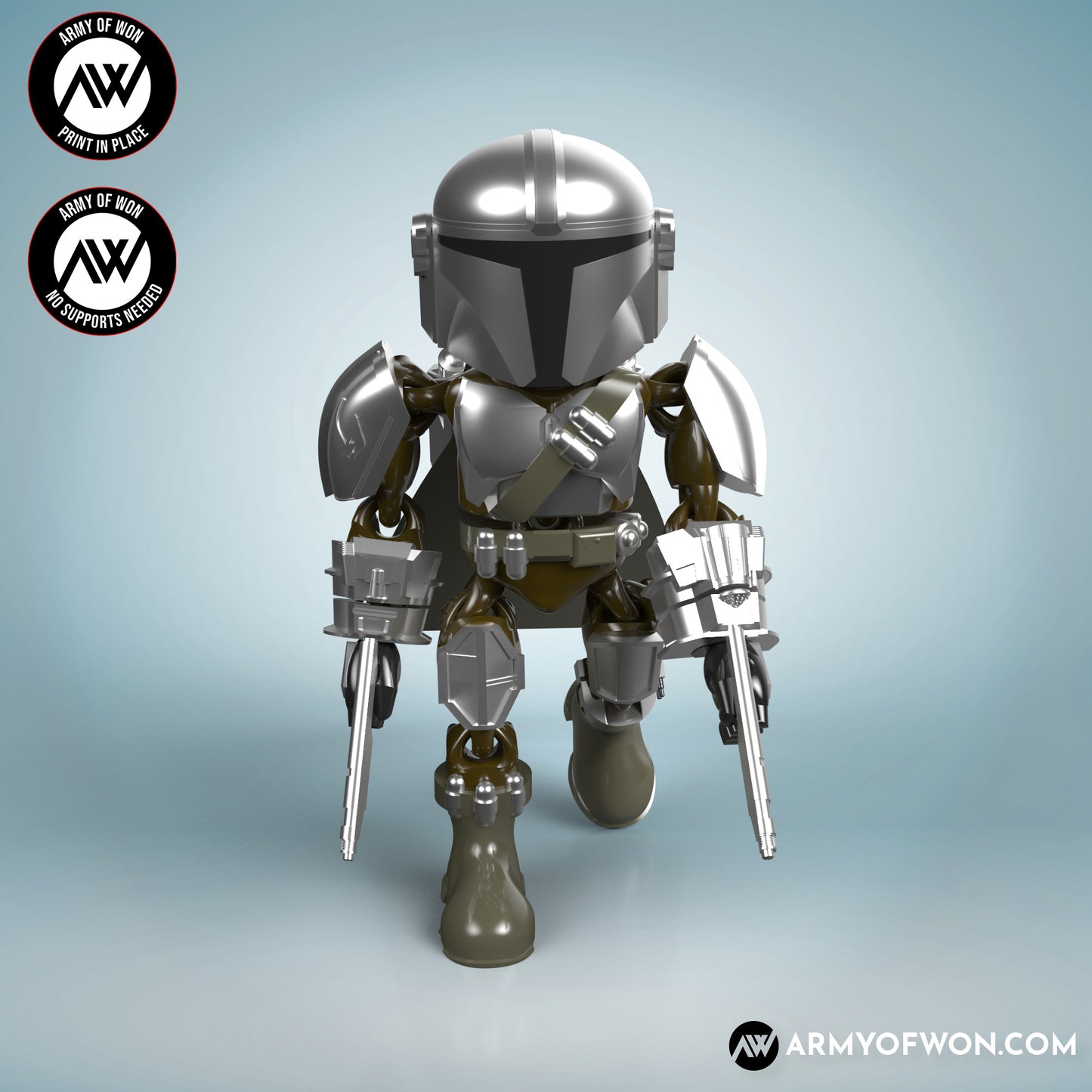 Mandalorian Din Djarin - full articulate, print-in-place