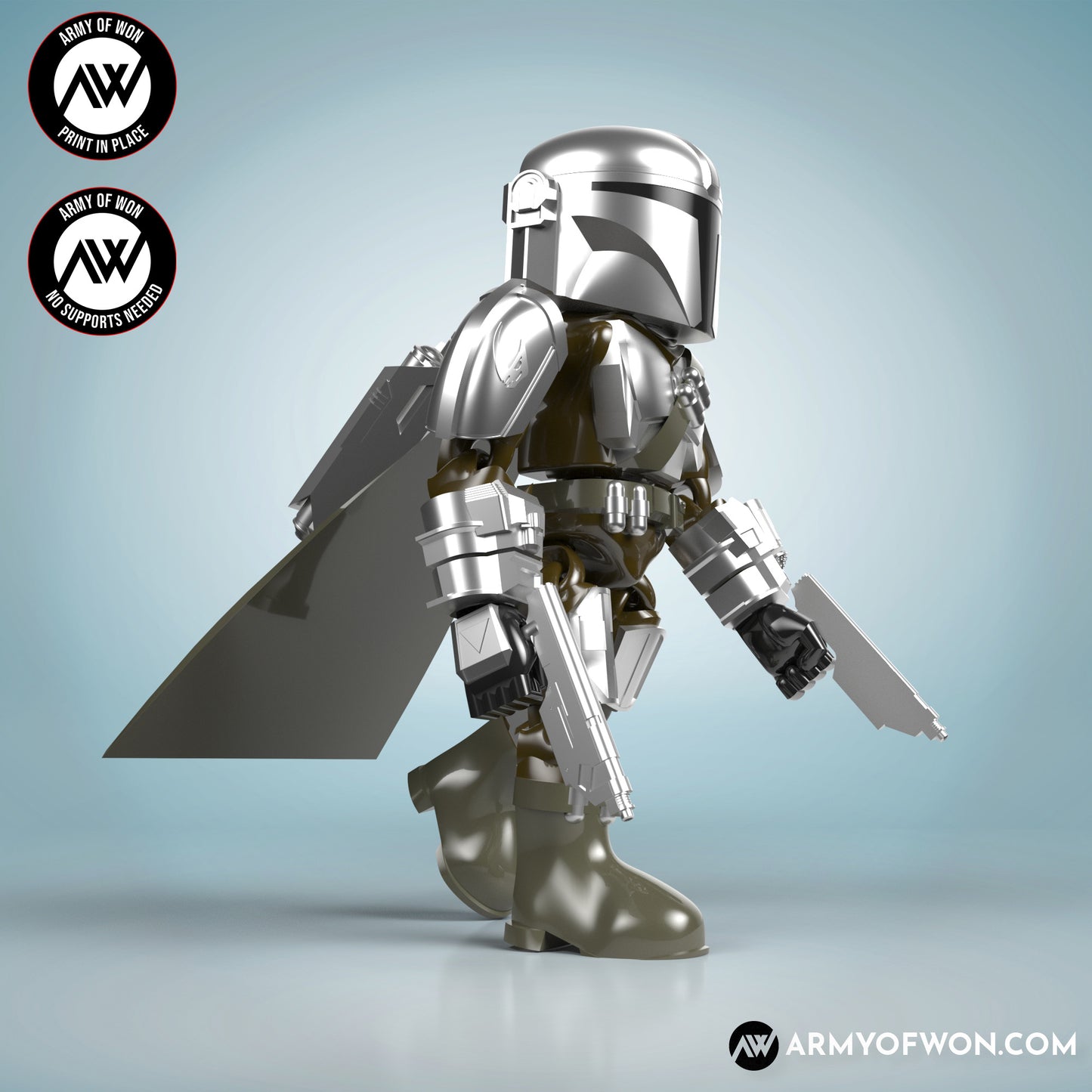Mandalorian Din Djarin - full articulate, print-in-place