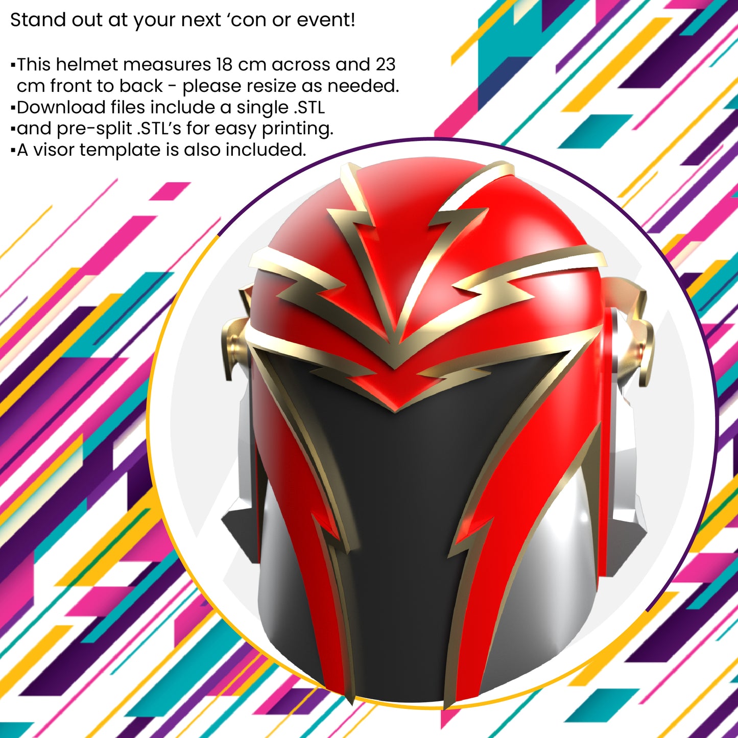Original design Mandalorian Helmet "Flashy" - STL digital file