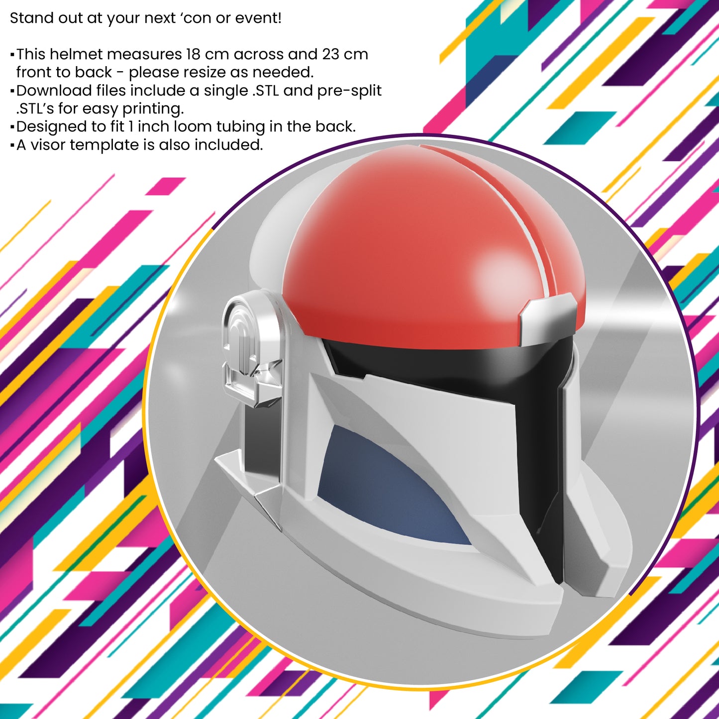 Original design Mandalorian Helmet "Star Pilot" - STL digital file