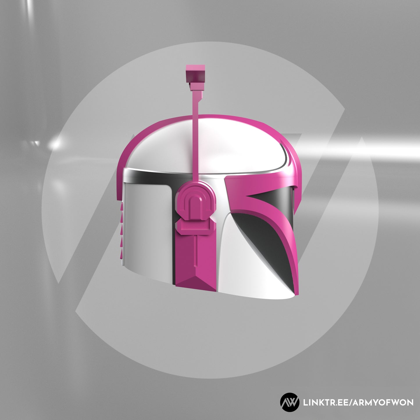 Pink Power Ranger inspired Mandalorian Helmet - STL digital file