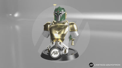Green Power Ranger inspired Mandalorian 3D bust
