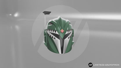 Green Power Ranger inspired Mandalorian Helmet - STL digital file