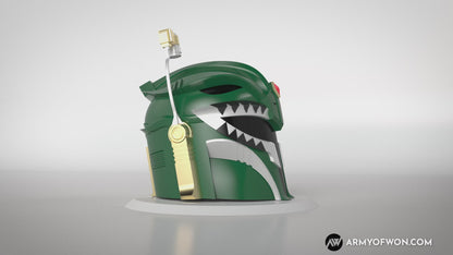 Green Power Ranger inspired Mandalorian Helmet - Gen 2