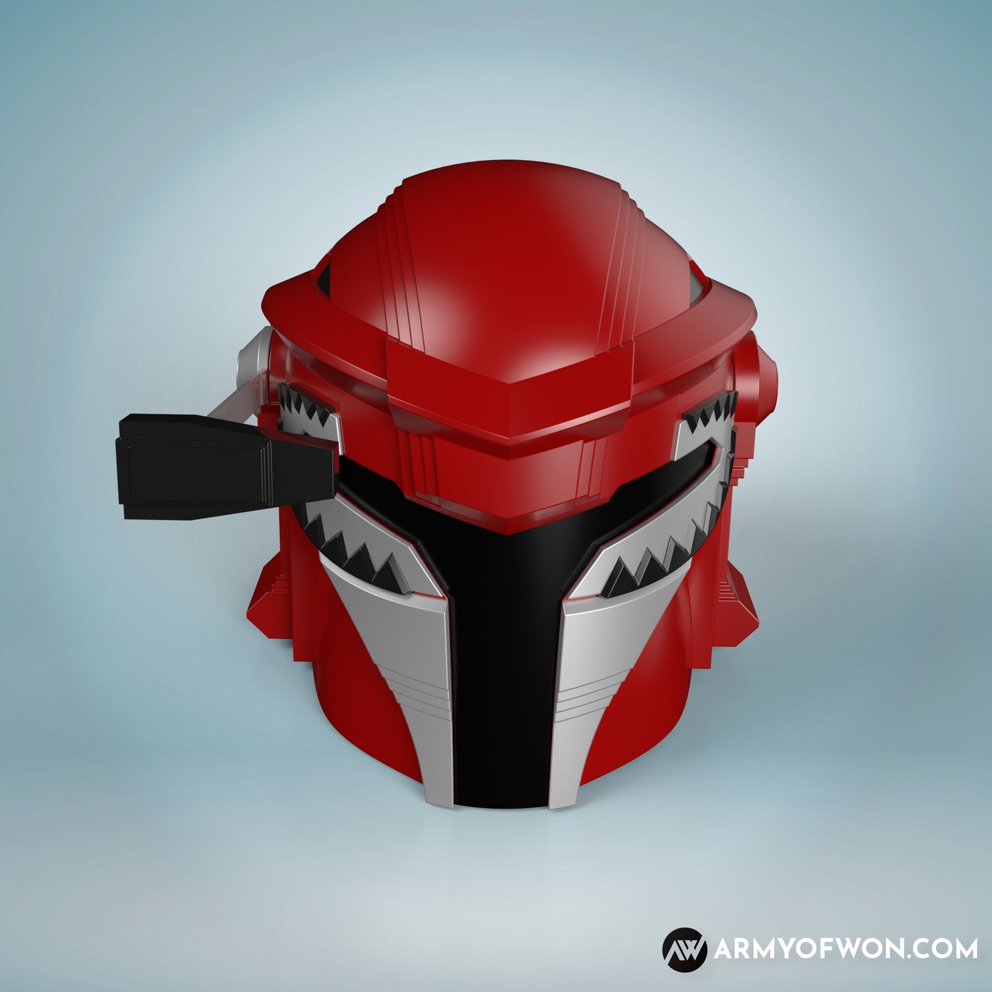 Red Power Ranger inspired Mandalorian Helmet
