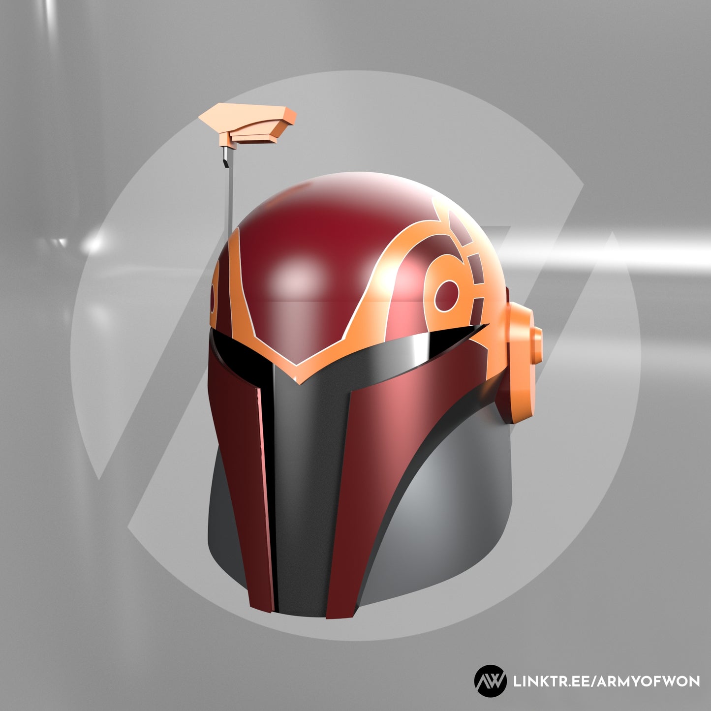 Sabine Wren inspired Mandalorian Helmet - STL digital file