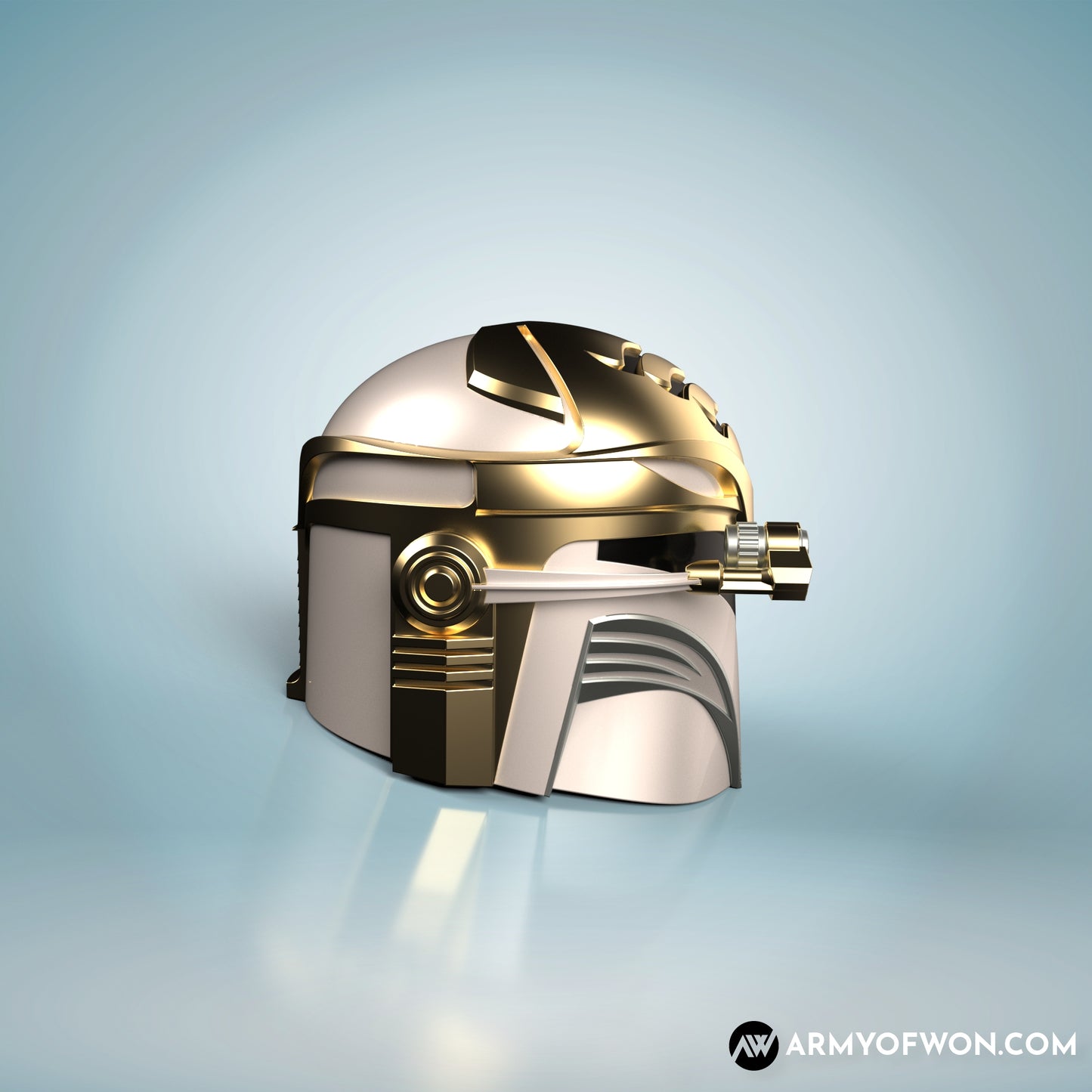 White Power Ranger inspired Mandalorian Helmet