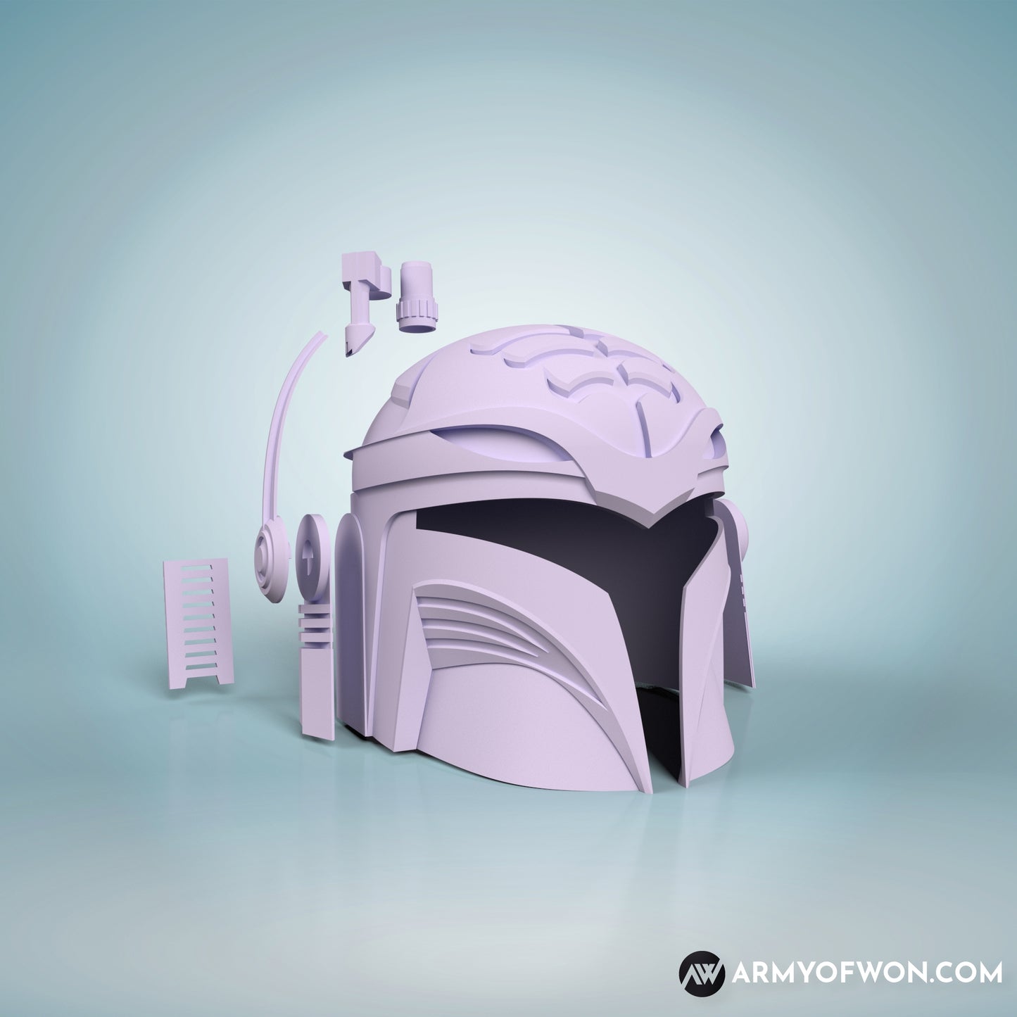 White Power Ranger inspired Mandalorian Helmet