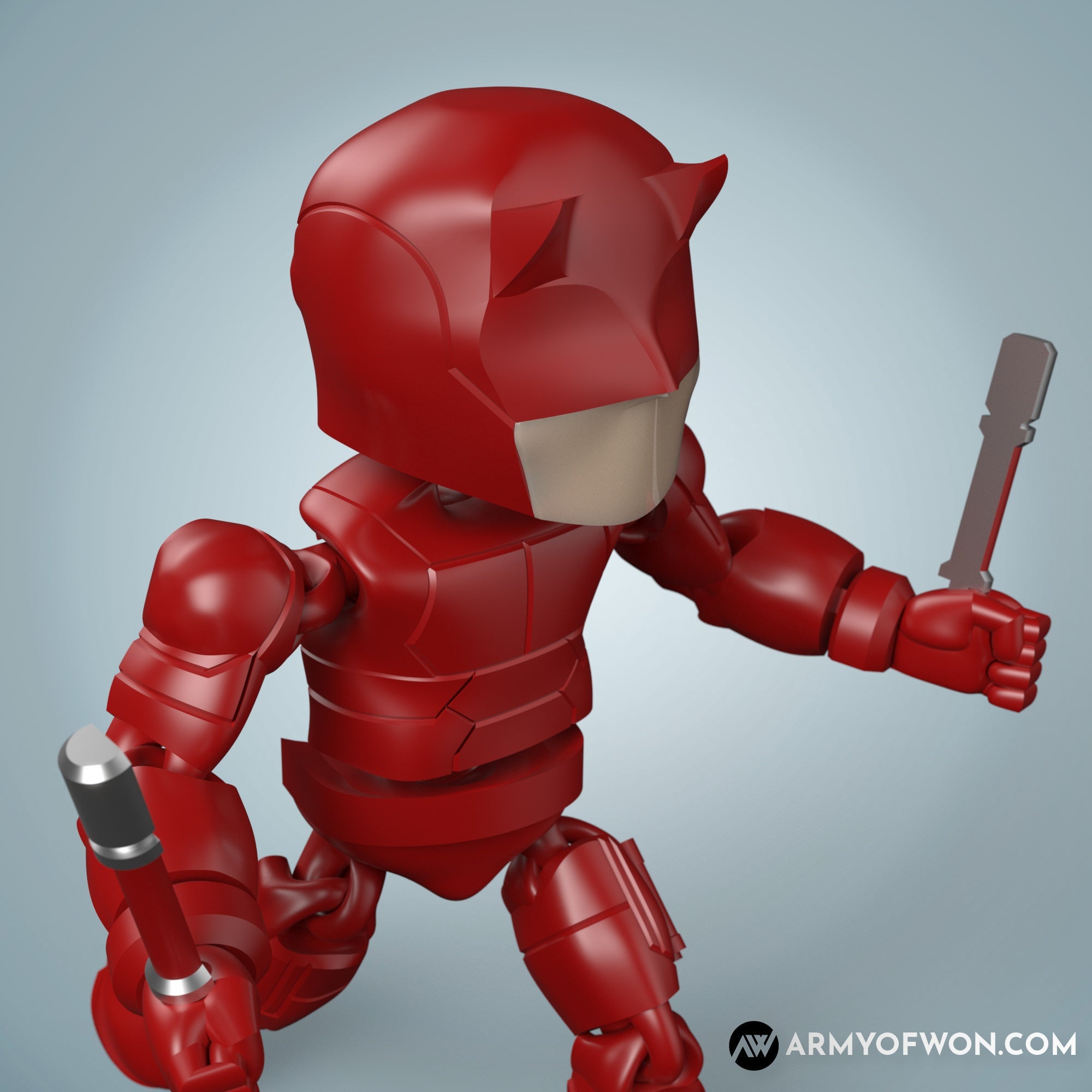 Daredevil comic version full articulate, print-in-place