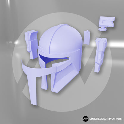 Paz Vizsla inspired Heavy Infantry Mandalorian Helmet - STL digital file