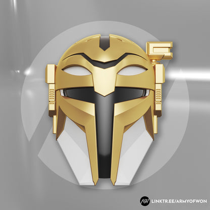 White Power Ranger inspired Mandalorian Helmet - STL digital file