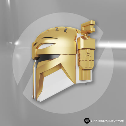 White Power Ranger inspired Mandalorian Helmet - STL digital file