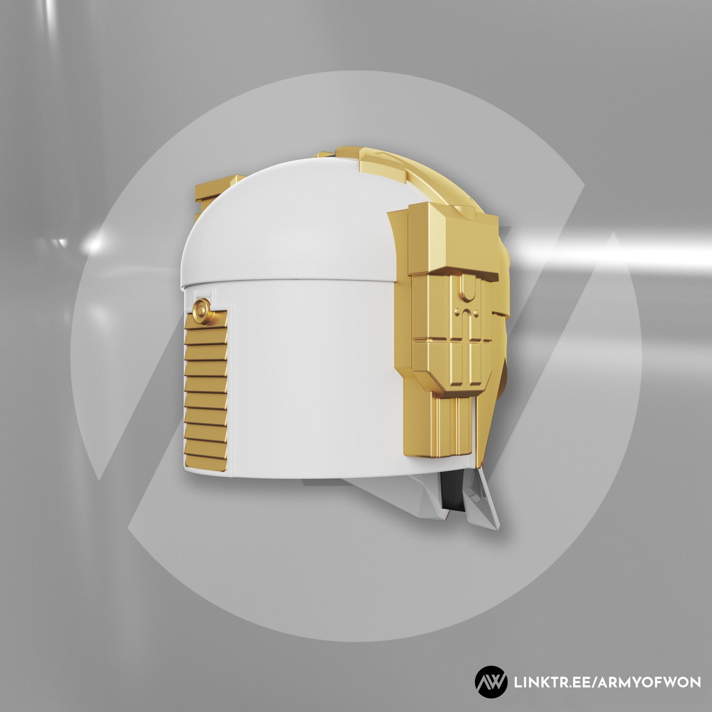 White Power Ranger inspired Mandalorian Helmet - STL digital file