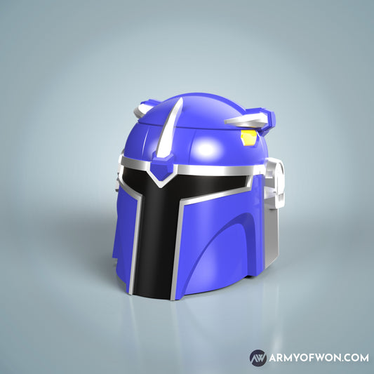 Blue Power Ranger inspired Mandalorian Helmet - STL digital file