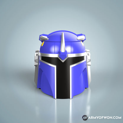 Blue Power Ranger inspired Mandalorian Helmet - STL digital file