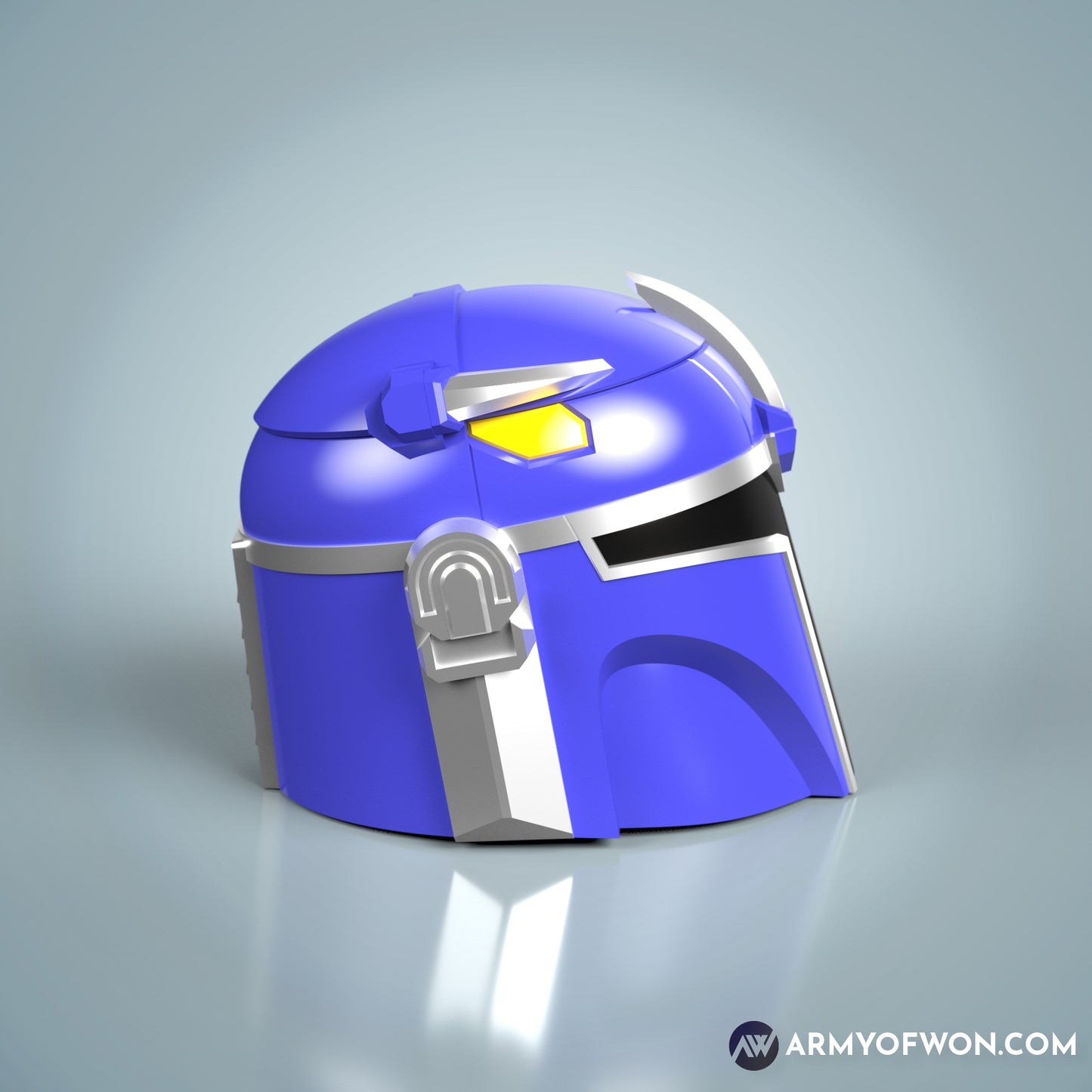 Blue Power Ranger inspired Mandalorian Helmet - STL digital file