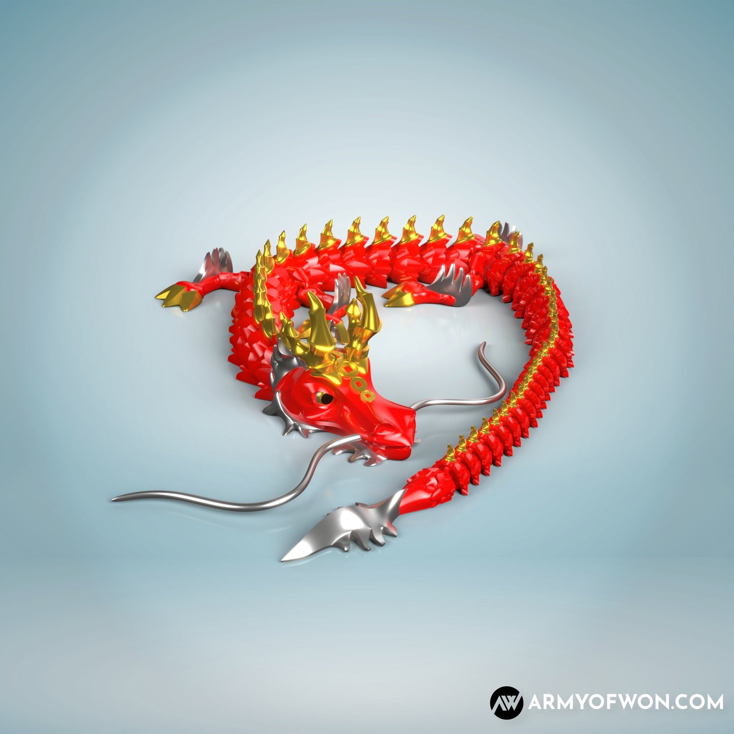 Chinese Dragon - full articulate, print-in-place