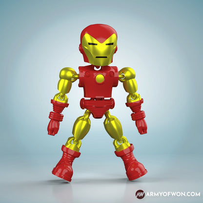 Comic version Iron Man inspired full articulate, print-in-place