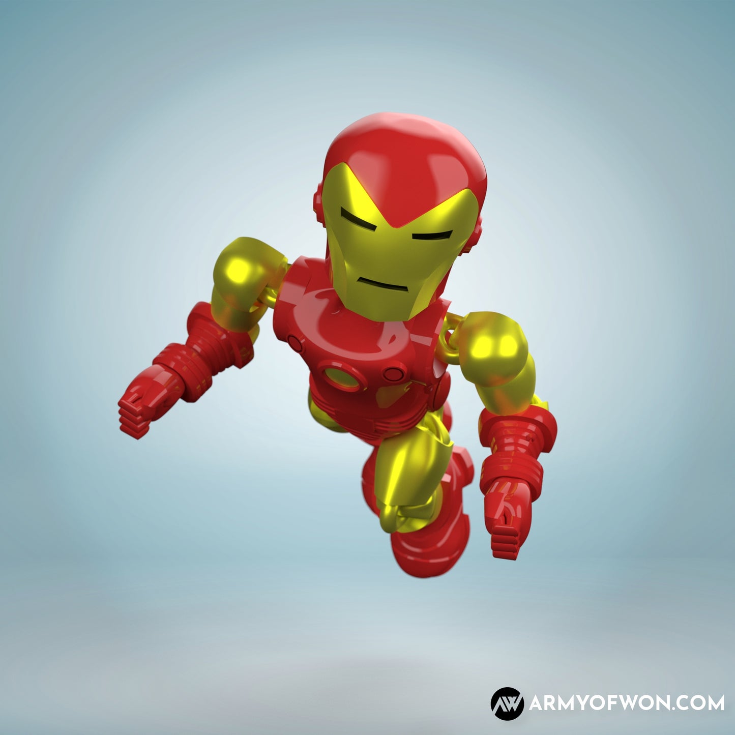 Comic version Iron Man inspired full articulate, print-in-place