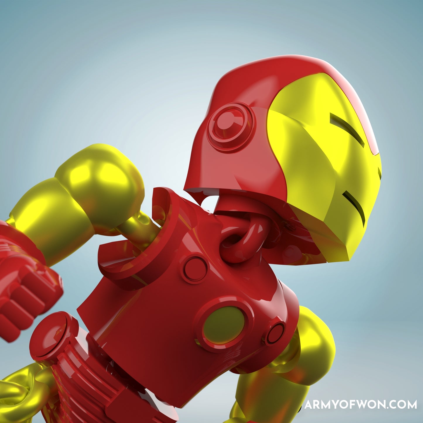 Comic version Iron Man inspired full articulate, print-in-place