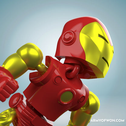 Comic version Iron Man inspired full articulate, print-in-place