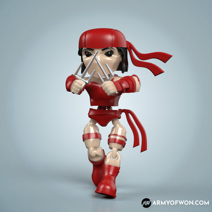 Daredevil Elektra full articulate, print-in-place