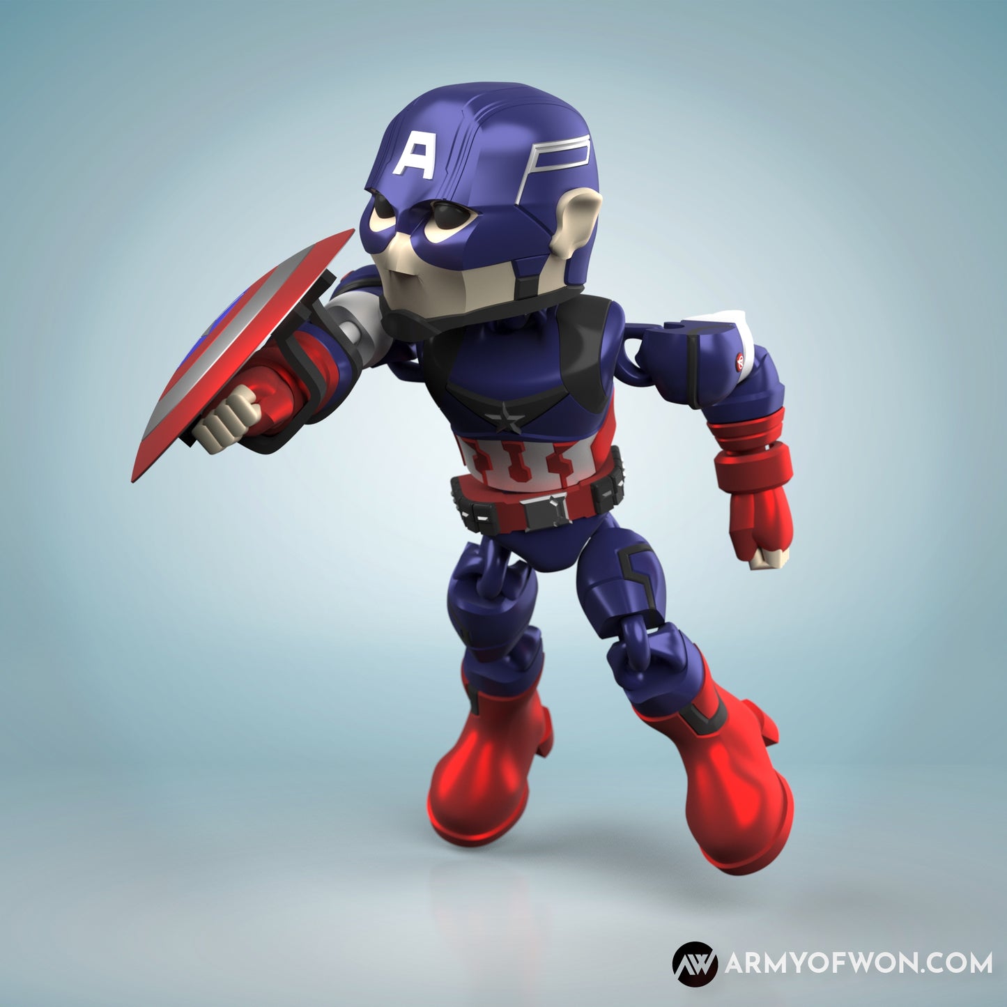 Endgame Captain America inspired full articulate, print-in-place