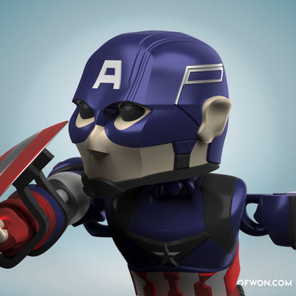 Endgame Captain America inspired full articulate, print-in-place