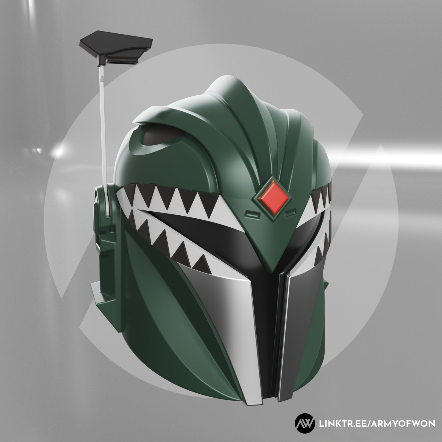 Green Power Ranger inspired Mandalorian Helmet - STL digital file