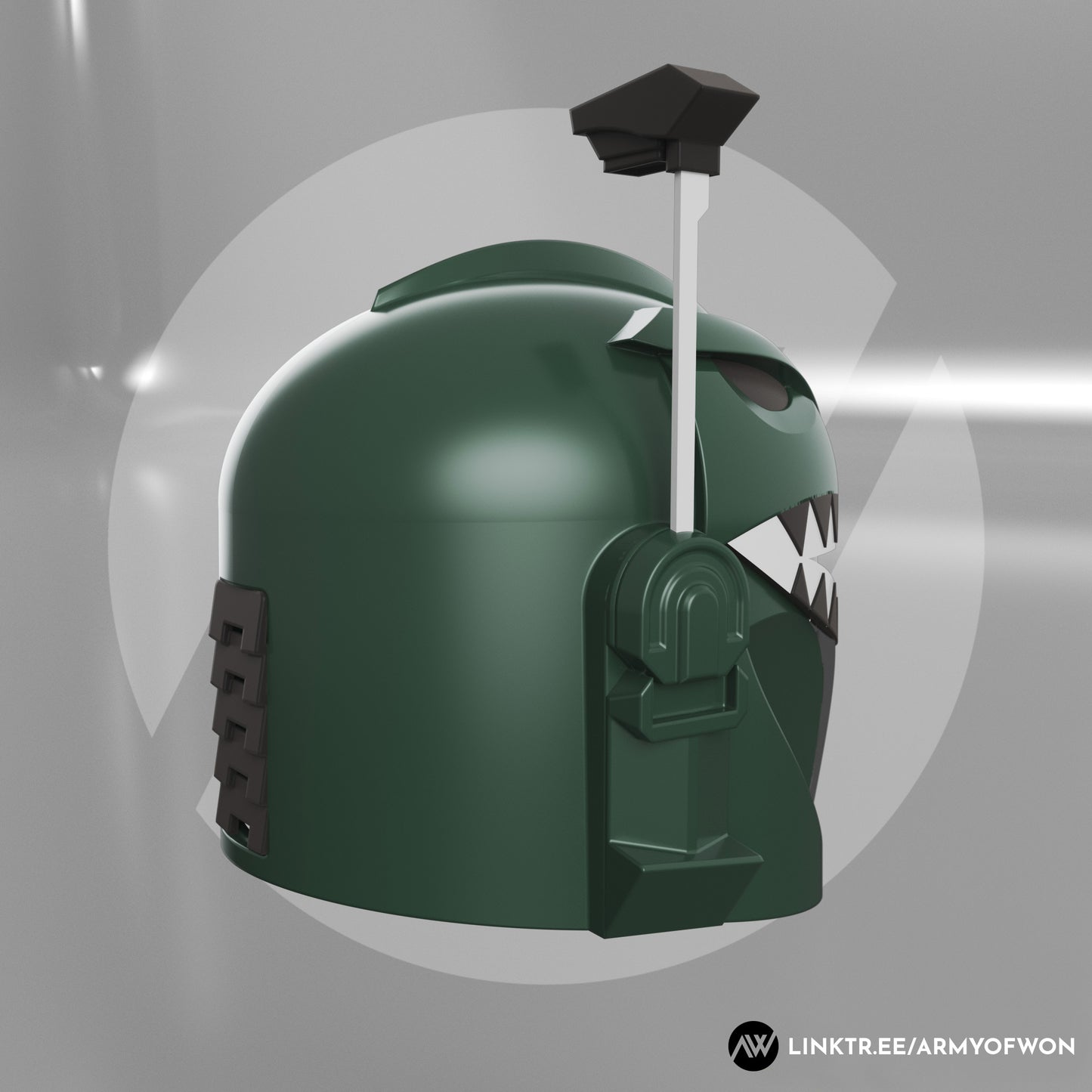 Green Power Ranger inspired Mandalorian Helmet - STL digital file