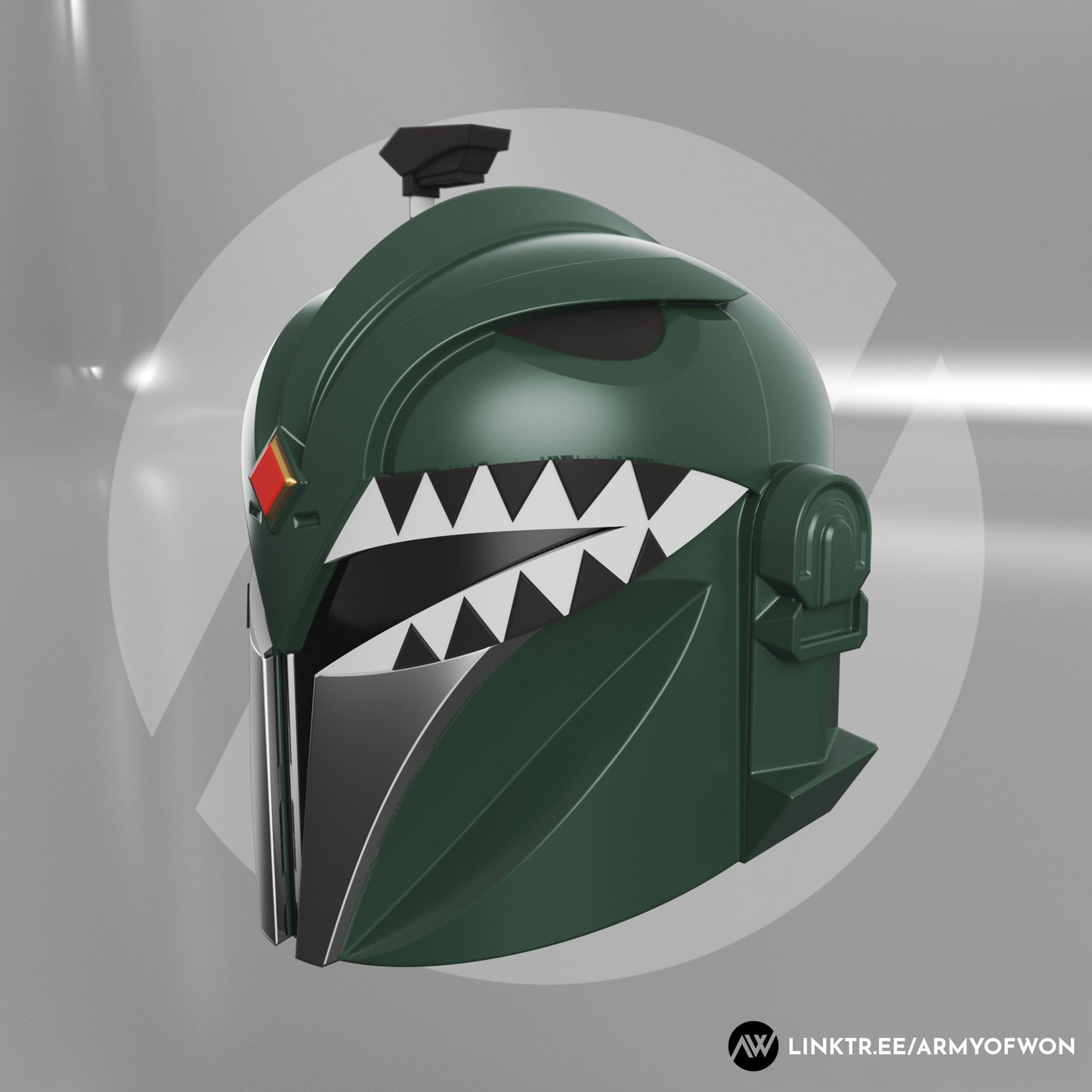 Green Power Ranger inspired Mandalorian Helmet - STL digital file