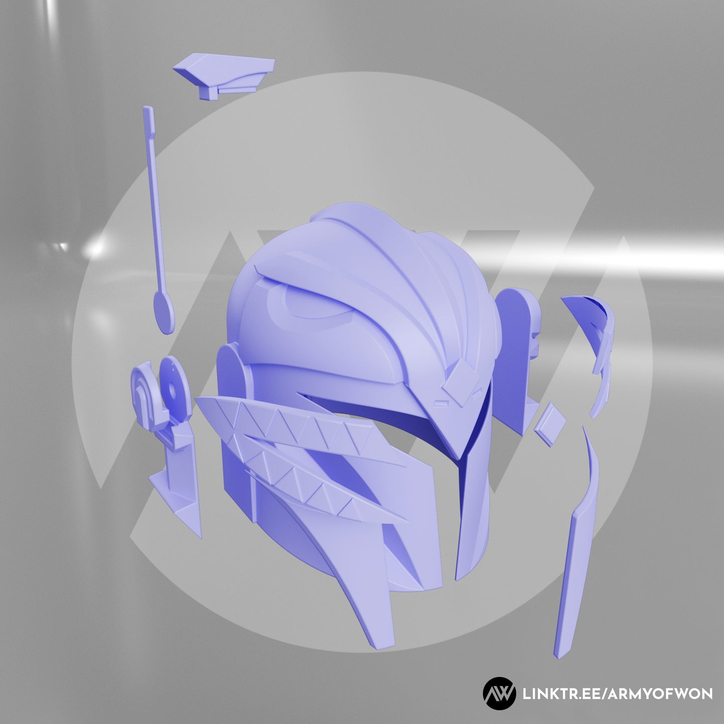 Green Power Ranger inspired Mandalorian Helmet - STL digital file