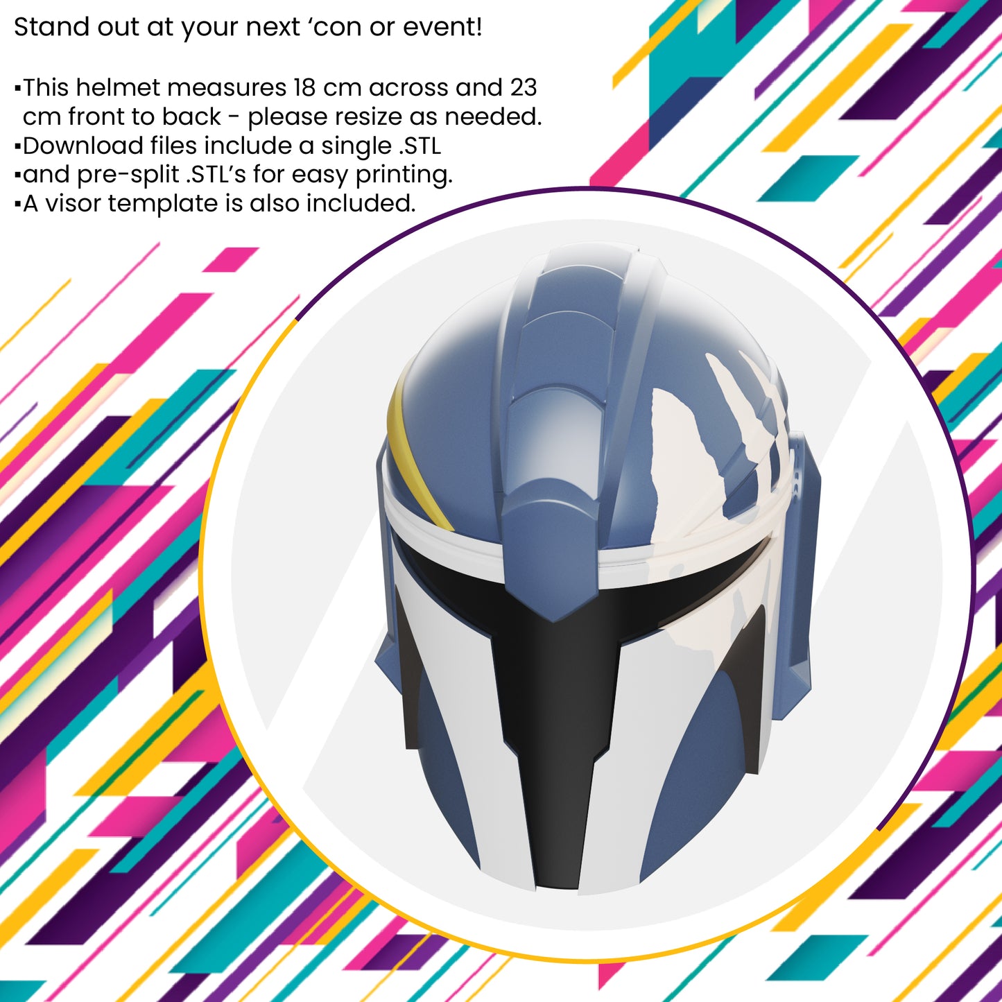 Original design Mandalorian Helmet "Scorpion" - STL digital file