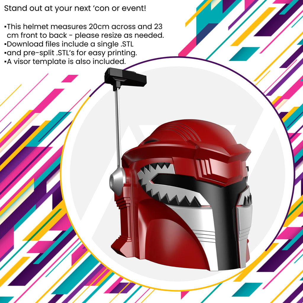 Red Power Ranger inspired Mandalorian Helmet