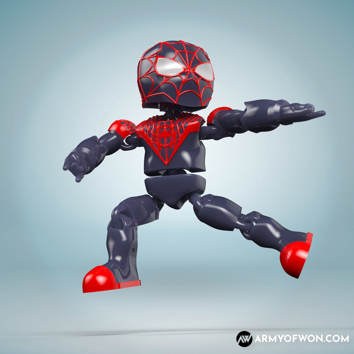 Spiderman Miles Morales full articulate, print-in-place