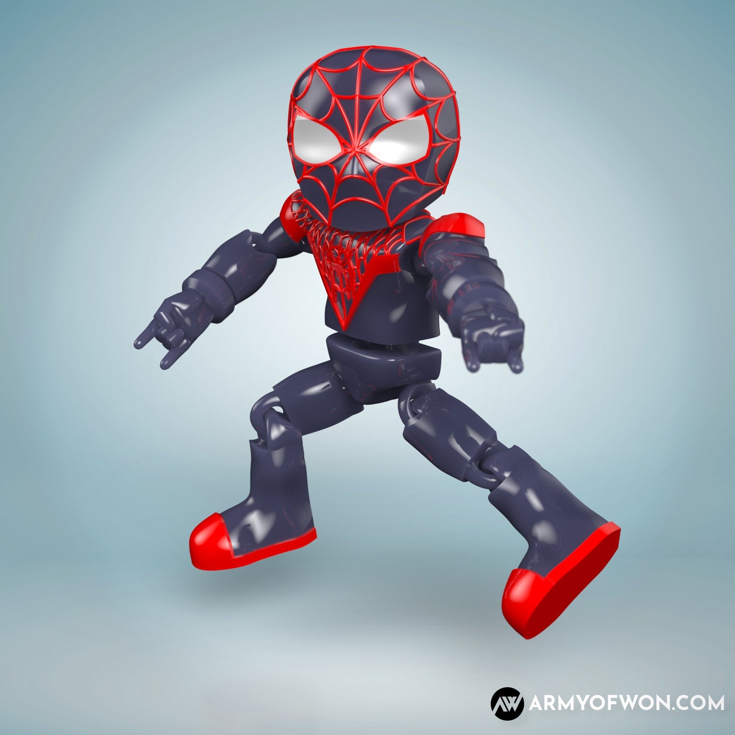 Spiderman Miles Morales full articulate, print-in-place