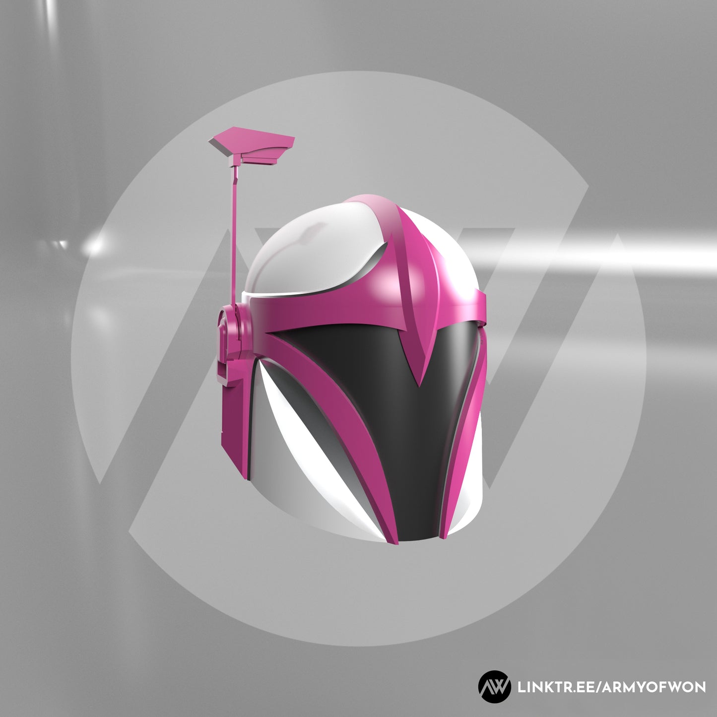 Pink Power Ranger inspired Mandalorian Helmet - STL digital file