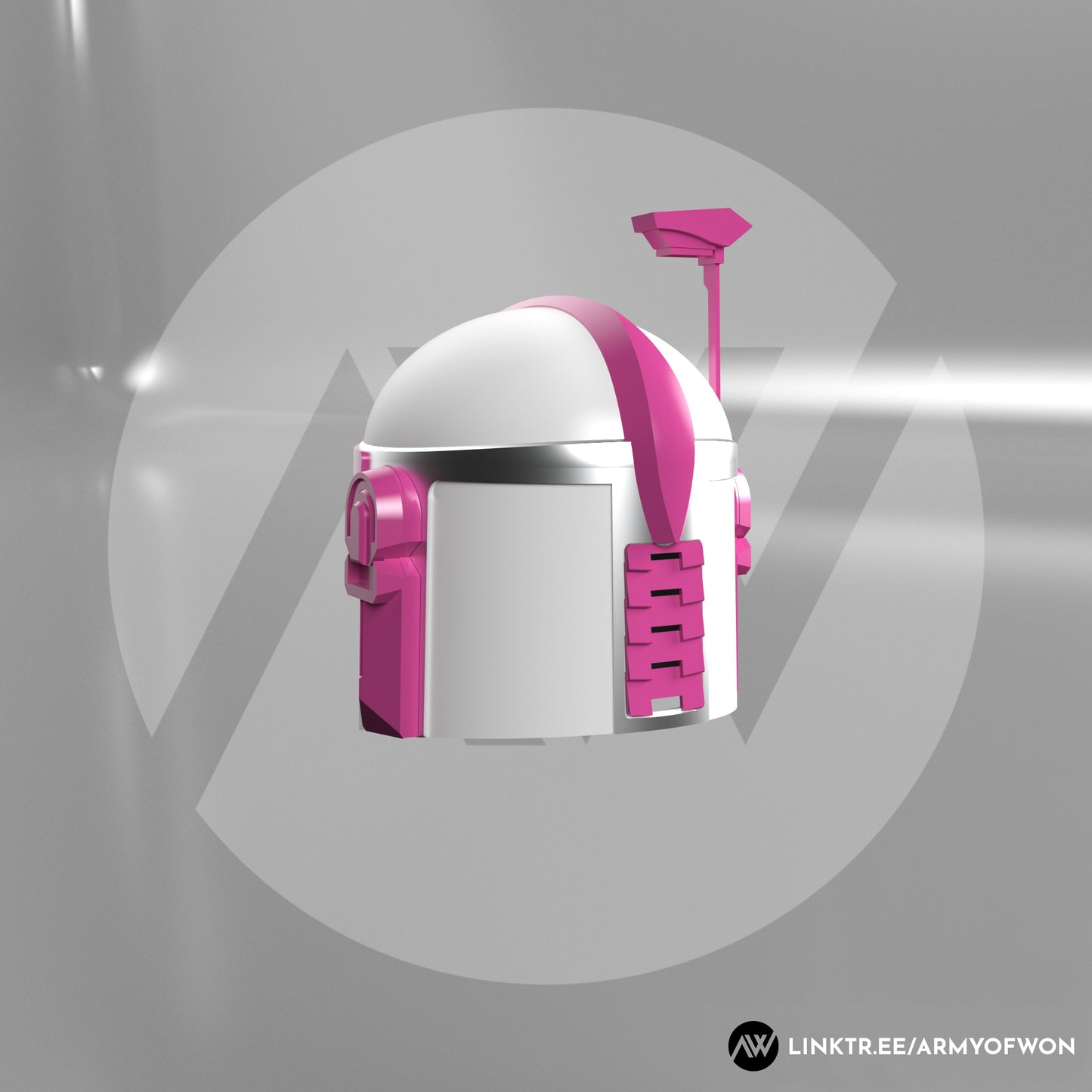 Pink Power Ranger inspired Mandalorian Helmet - STL digital file