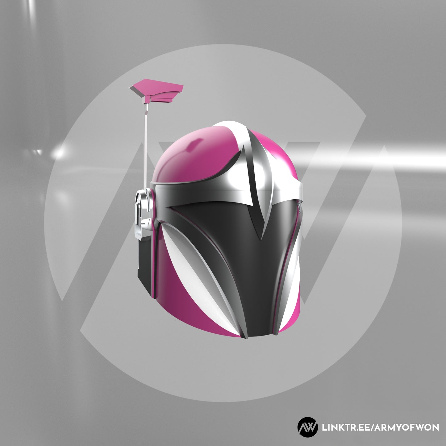 Pink Power Ranger inspired Mandalorian Helmet - STL digital file