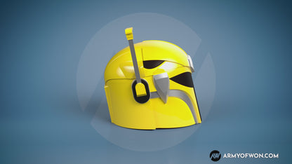 Yellow Power Ranger inspired Mandalorian Helmet - STL digital file