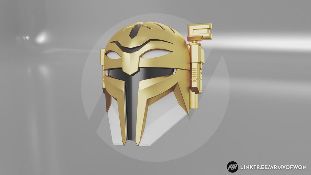 White Power Ranger inspired Mandalorian Helmet - STL digital file