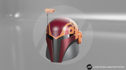 Sabine Wren inspired Mandalorian Helmet - STL digital file