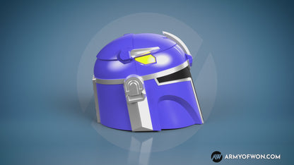 Blue Power Ranger inspired Mandalorian Helmet - STL digital file