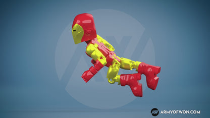 Comic version Iron Man inspired full articulate, print-in-place