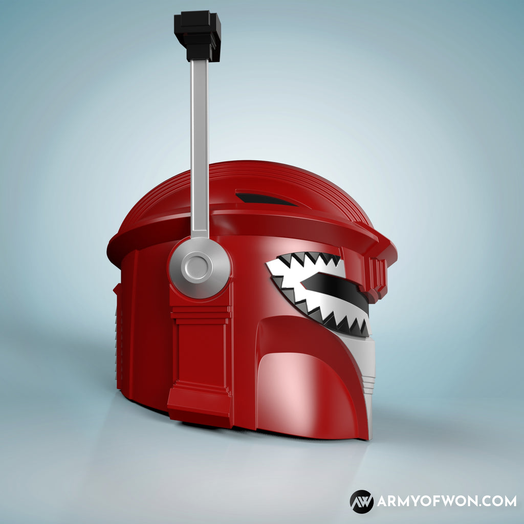 Red Power Ranger inspired Mandalorian Helmet