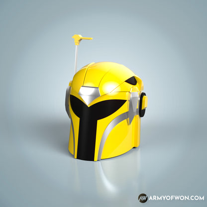 Yellow Power Ranger inspired Mandalorian Helmet - STL digital file