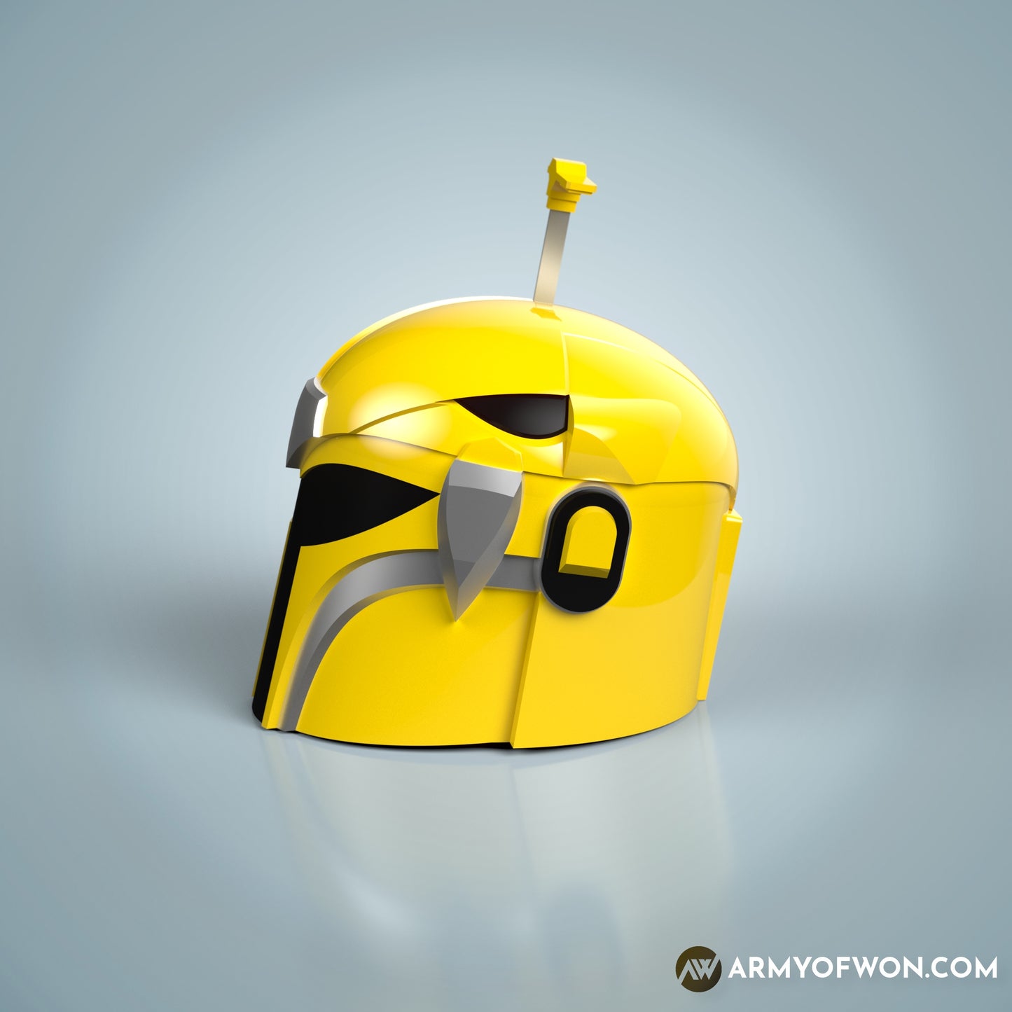 Yellow Power Ranger inspired Mandalorian Helmet - STL digital file