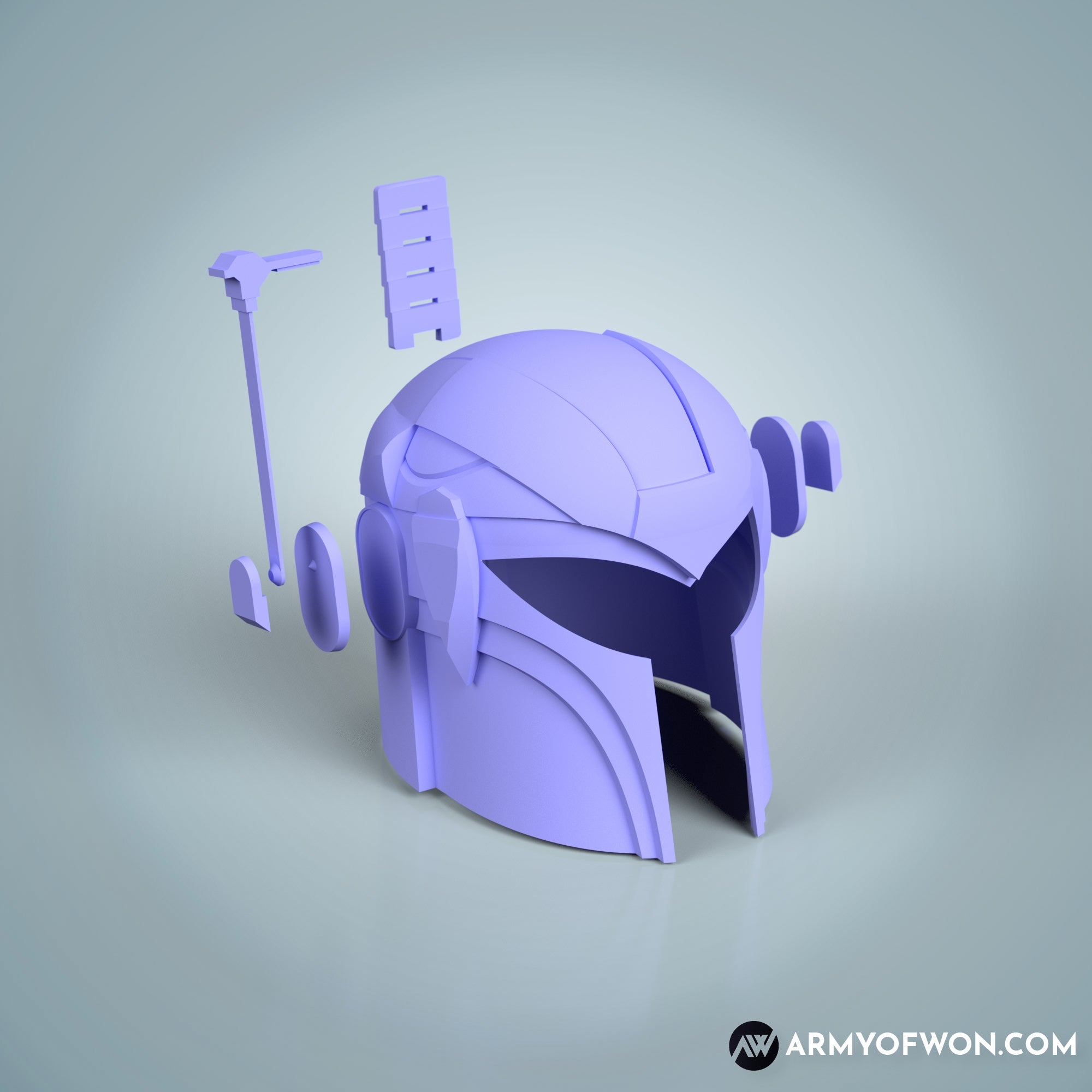 Yellow Power Ranger inspired Mandalorian Helmet - STL digital file